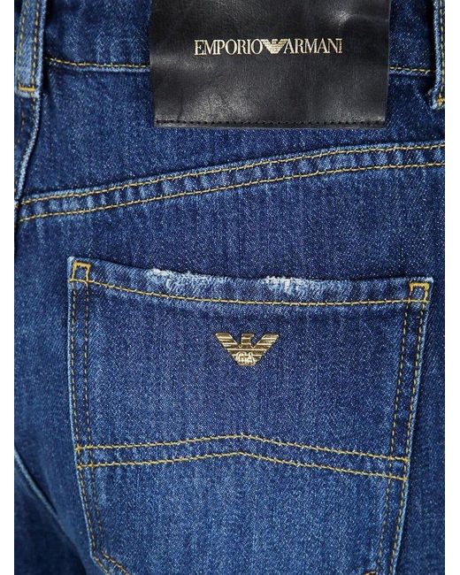 Emporio Armani Blue Straight Leg Jeans