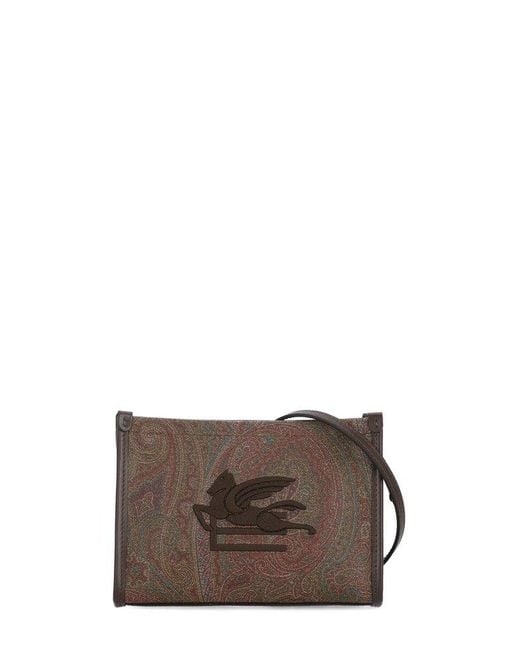 Etro 'arnica' Brown Leather Clutch