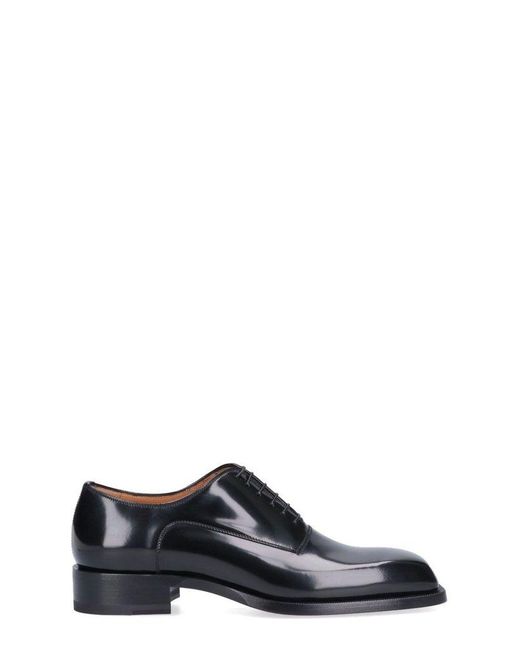 Christian Louboutin Black Square Toe Lace-up Shoes for men