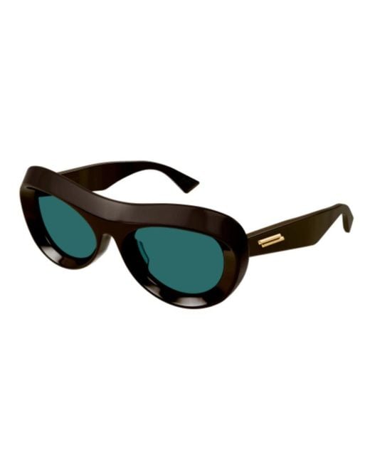 Bottega Veneta Brown Oval Frame Sunglasses