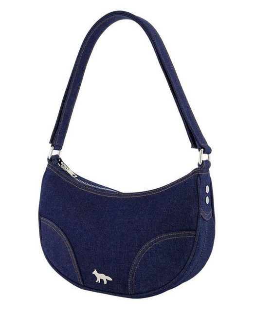 Maison Kitsuné Blue Googie Denim Moon Bag