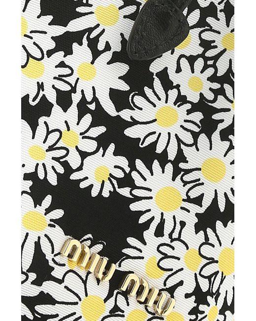 Miu Miu Synthetic Floral Print Wash Bag In Black Lyst