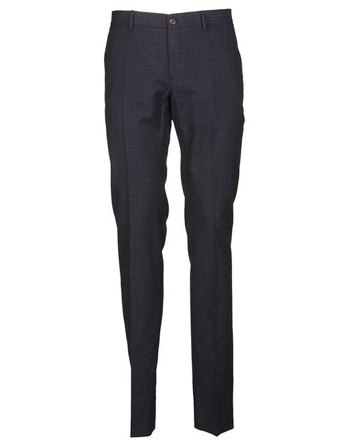 Etro Blue Pleated Tailored Trousers for men