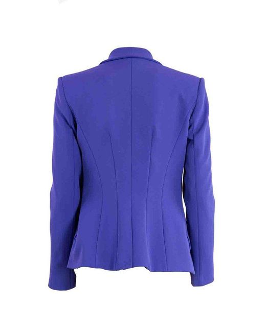 Elisabetta Franchi Blue Double-breasted Crêpe Jacket