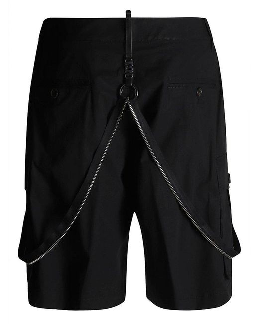 DSquared² Black Icon Clubbing Shorts for men