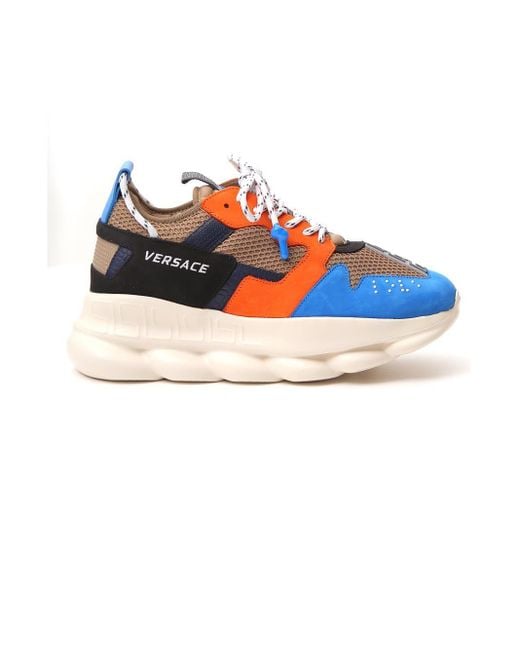 Versace Chain Reaction Low-top Sneakers in Blue for Men