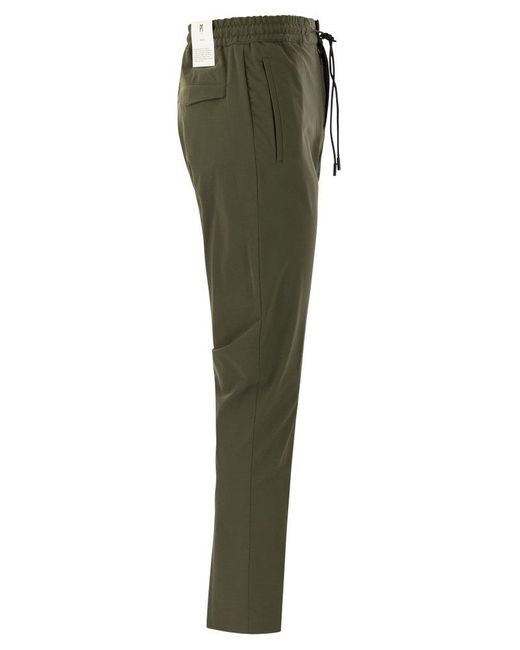 PT Torino Green Elastic Drawstring Waist Trousers for men