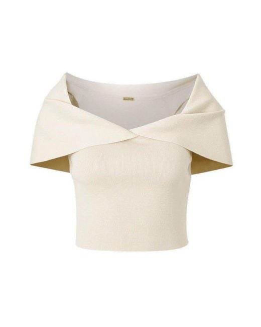 Cult Gaia Natural Prescott Knitted Top