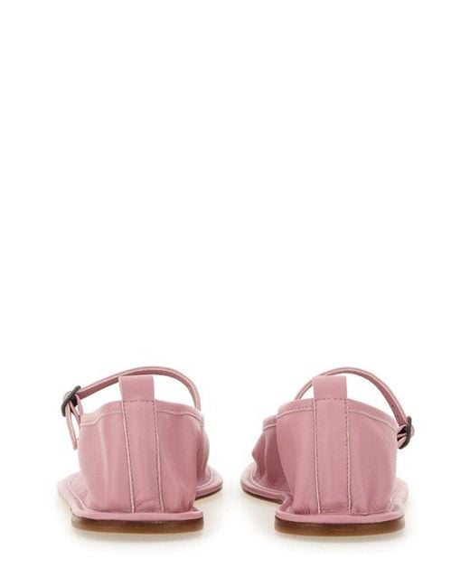 Hereu Pink Dansa Square-Toe Ballerina Shoes