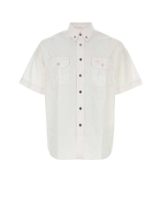 Prada White Light Poplin Shirt for men