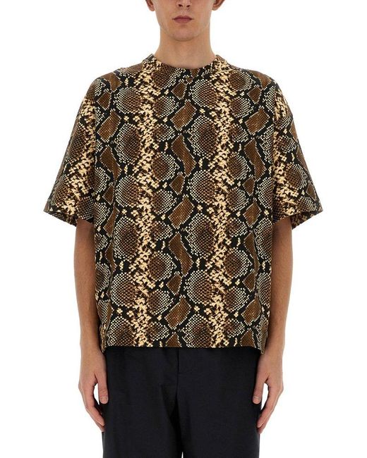 Jil Sander Black T-Shirt With Animal Pattern for men