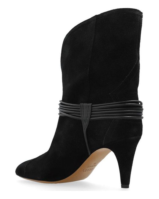 Isabel Marant Black Dytho Heeled Ankle Boots