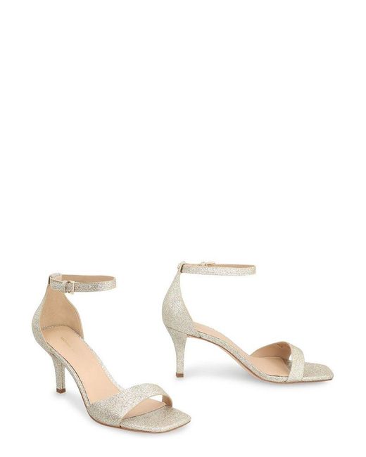 MICHAEL Michael Kors White Glitter Buckle-Fastened Sandals