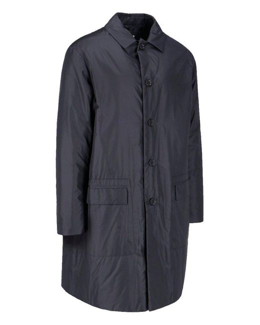 Aspesi Blue Padded Long Coat for men