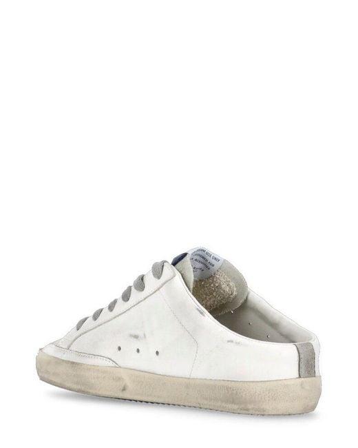 Golden Goose Deluxe Brand White Super-star Glittered Mules