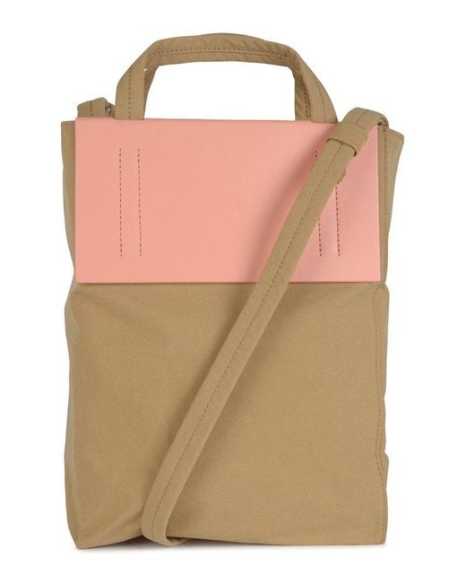 Acne Pink Papery Logo Printed Tote Bag