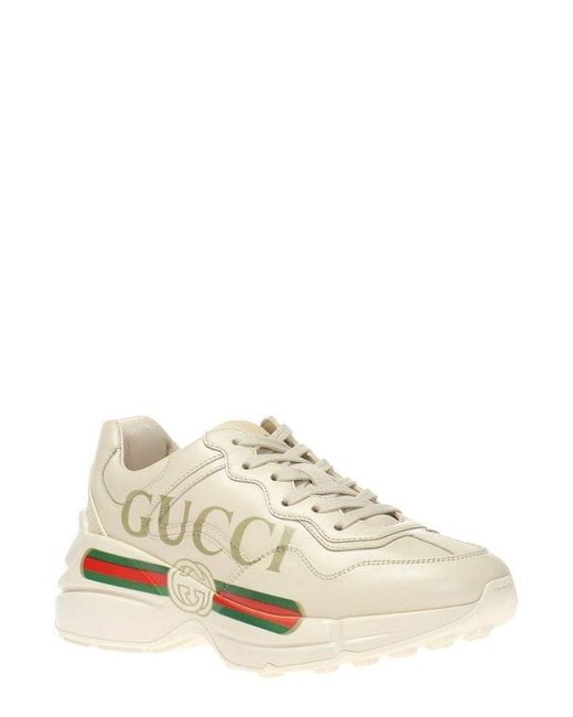 Gucci White Rhyton Sneakers