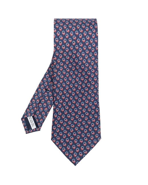 Ferragamo Purple Motif Printed Tie for men