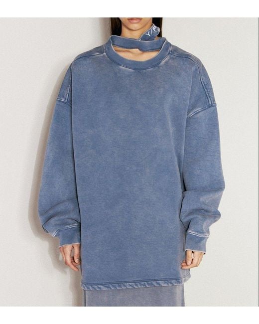 Y. Project Blue Triple Collar Fleece Sweatshirt
