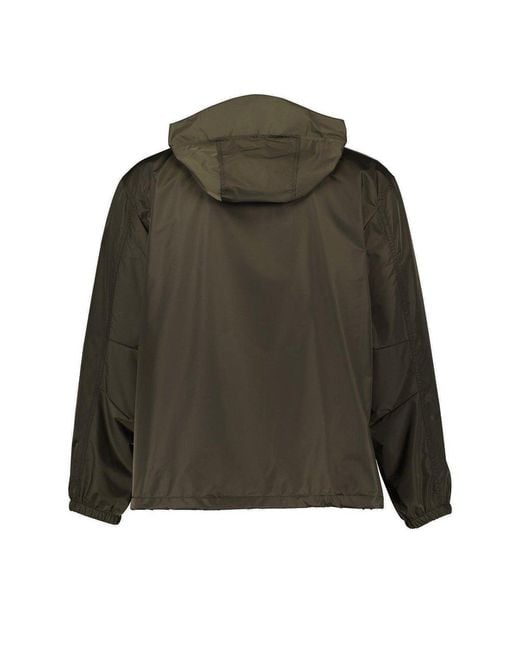 Givenchy Green Logo Printed Hooded Windbreaker for men