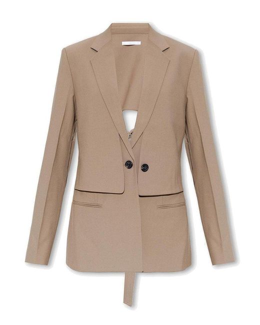 Helmut Lang Natural Layered Cut-out Tailored Blazer