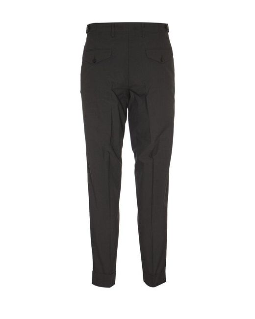 Dries Van Noten Black Pleated Tailored Trousers for men