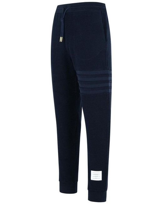 Thom Browne Blue 4-Bar Drawstring Sweatpants for men