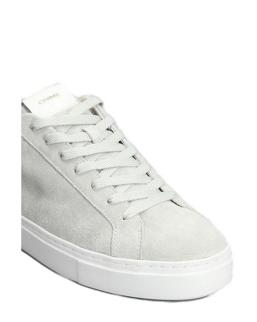 Crime London White Extralight Lace-Up Sneakers for men