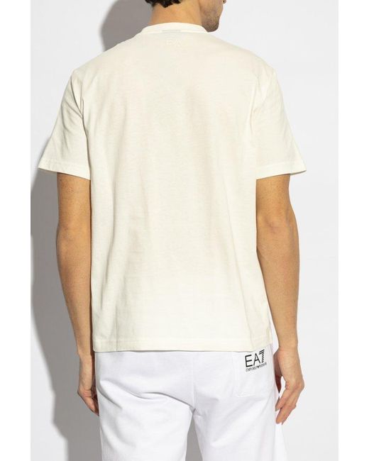 EA7 White T-Shirt With Logo for men