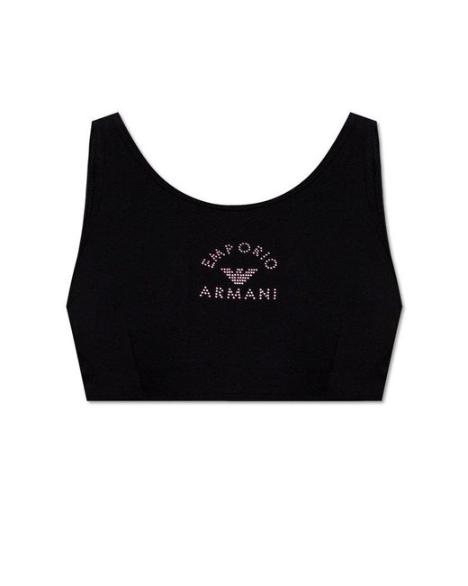 Emporio Armani Black Lingerie Top From The 'sustainability' Collection,