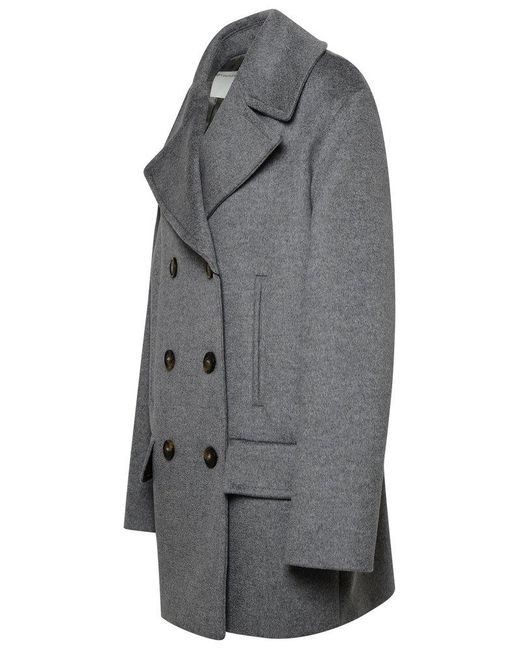 Sportmax Gray Martora Grey Virgin Wool Trench Coat
