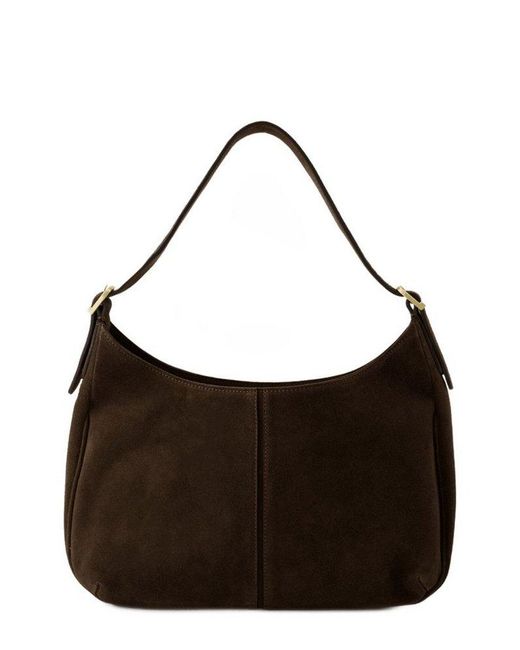 Rouje Brown Zipped Big Hobo Bag