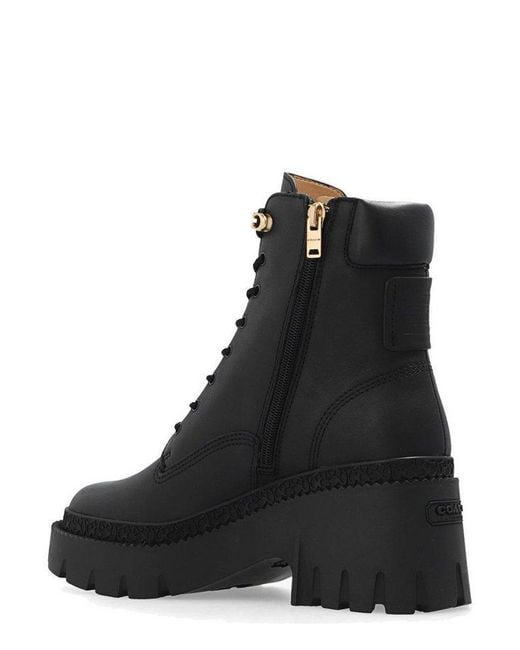 Coach lace up tassel boots best sale