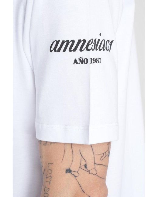 Bally White X Dj Leo Mas Amnesia-Printed Crew Neck T-Shirt for men