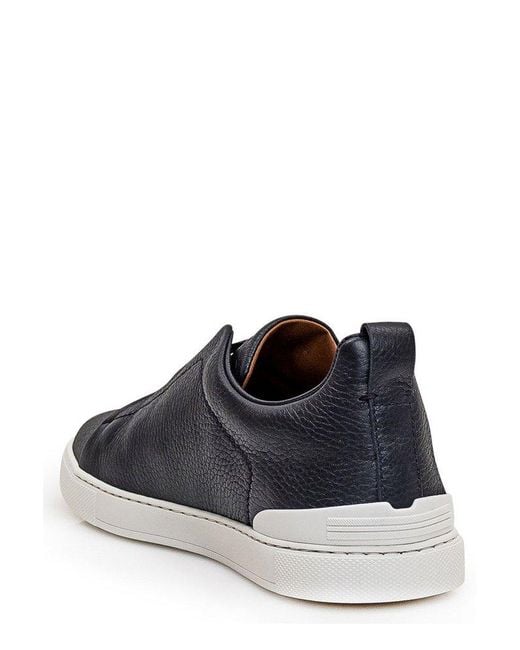 Zegna Blue Low-top Slip-on Sneakers for men