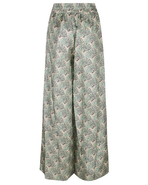 LaDoubleJ Gray All-over Graphic Printed Palazzo Pants