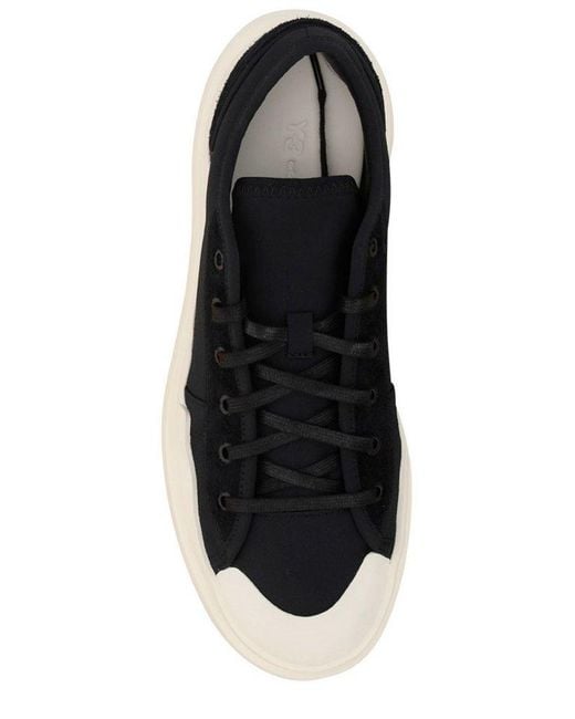 Y-3 Black Ajatu Court Round-toe Lace-up Sneakers