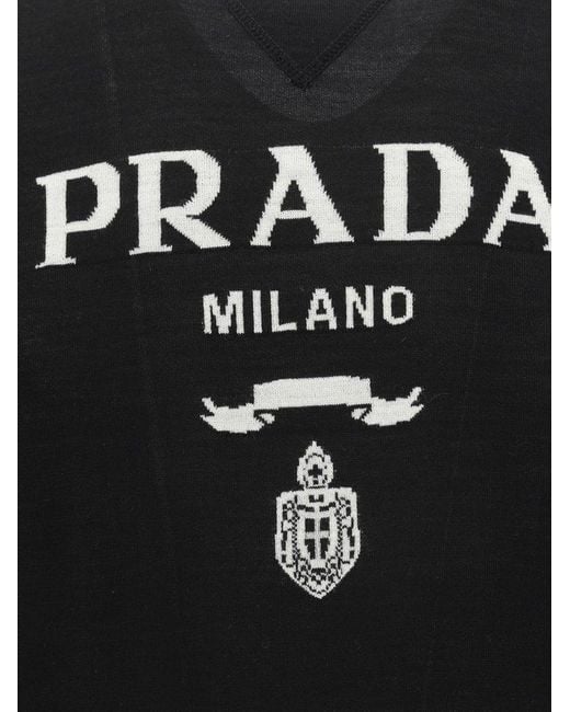 Prada Logo T-shirt in Black for Men