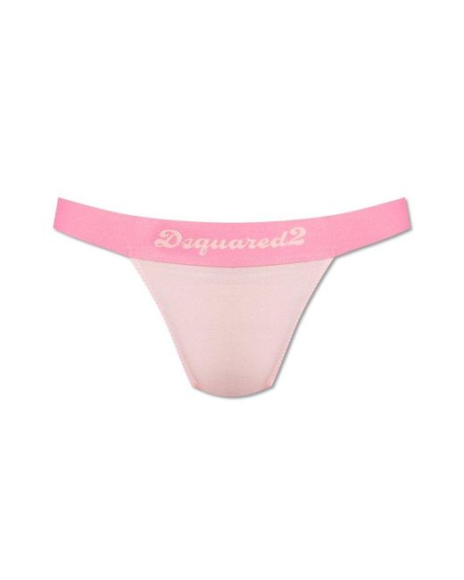 DSquared² Pink Bra With Logo,