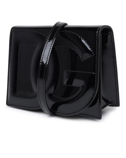 Dolce & Gabbana Black Patent Leather Crossbody Bag