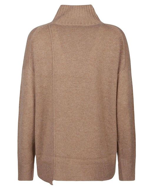 360cashmere Brown High-neck Knitted Jumper