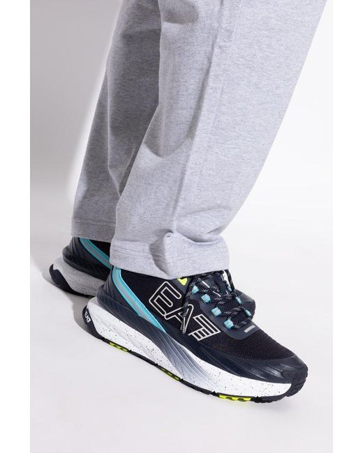 EA7 Blue Dynamic Logo Sneakers for men