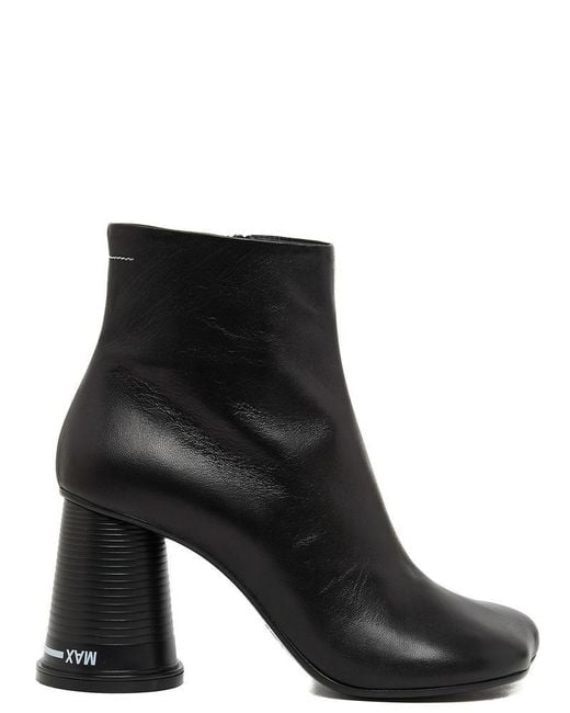 MM6 by Maison Martin Margiela Black Cup Heel Ankle Boots