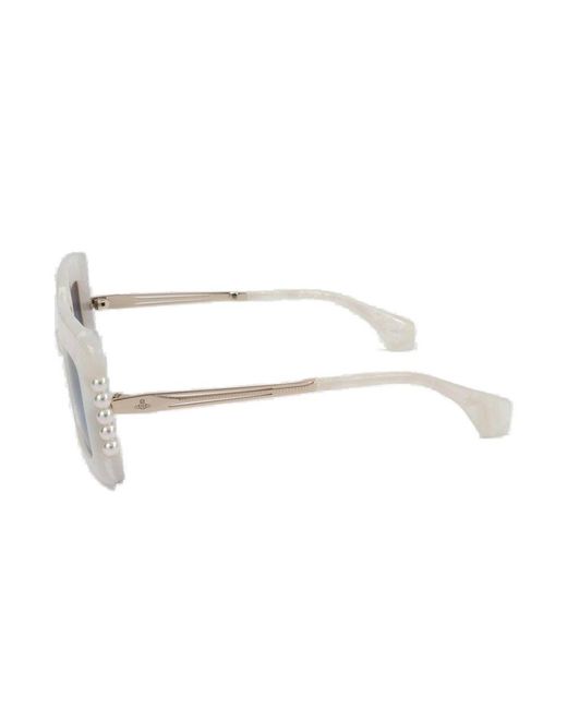 Vivienne Westwood Black Judy Rectangle Frame Sunglasses for men
