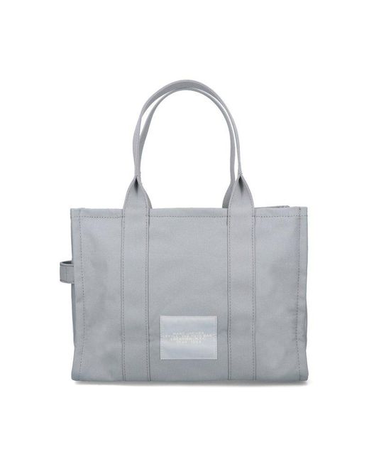 Marc Jacobs White The Tote Logo Patch Medium Tote Bag