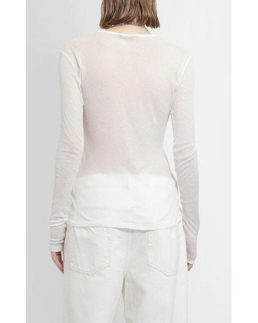 Ann Demeulemeester White Fiene Long Sleeve T-shirt