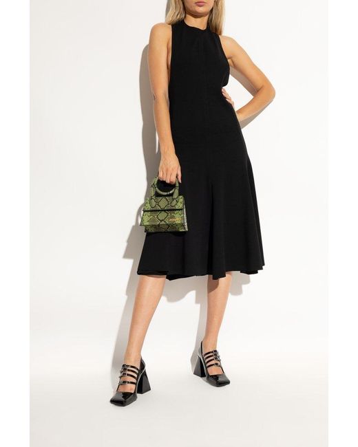 Vic Matié Black Strappy Block Heel Pumps