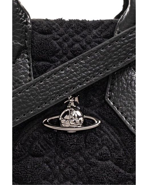 Vivienne Westwood Black Orb-plaque Mini Tote Bag