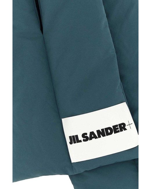 Jil Sander Blue + Logo-patch Padded Scarf for men