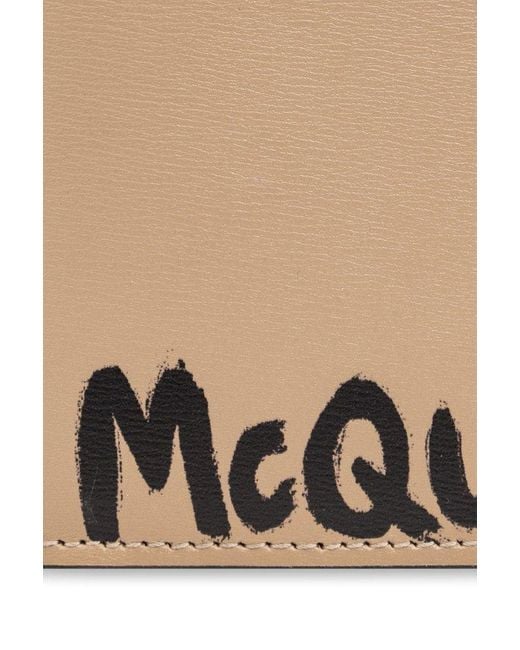 Alexander McQueen Natural Logo Printed Bi-fold Wallet for men